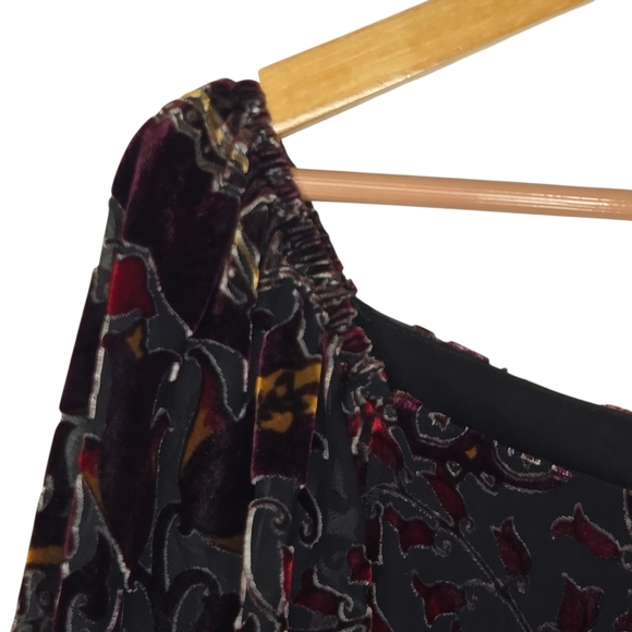 Alice and Olivia Womens Alecia Silk Velour Brocade Damask Jacquard Blouse Medium - Picture 4 of 9